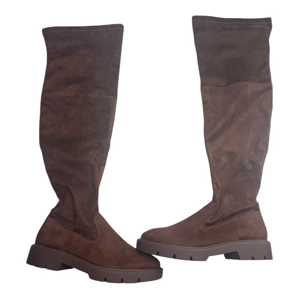 American Eagle Outfitters Faux Suede Dark Brown Over-the-Knee Boots Sz 8.5 - Picture 7 of 7